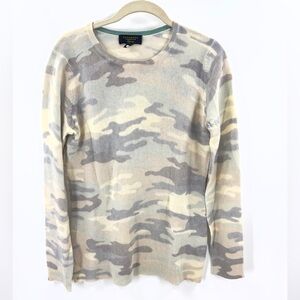 Charter Club Cashmere Sweater Womens Medium Camo Luxury Soft Old Money Cozy
